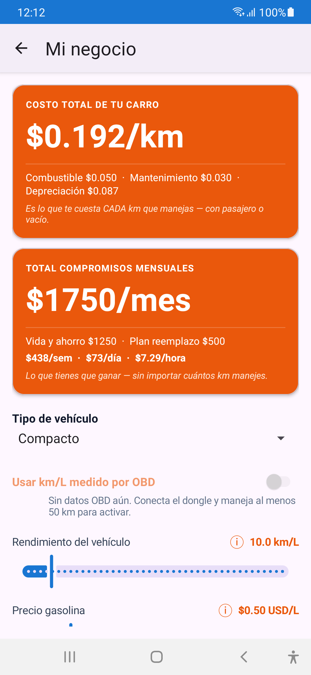 Pantalla Mi Negocio con las tarjetas resumen