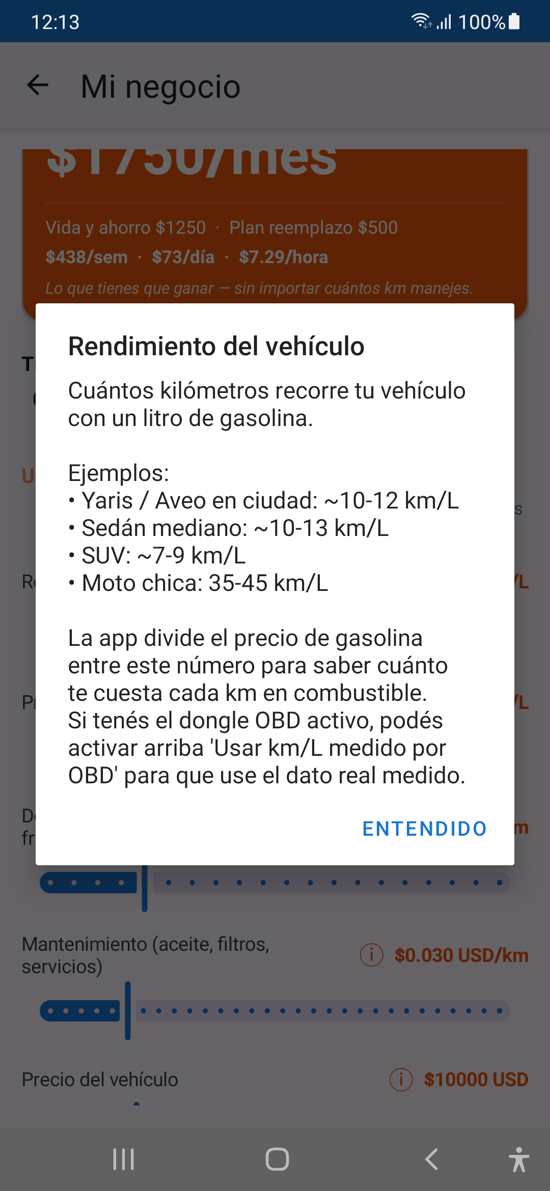 Ejemplo de tooltip explicando un slider